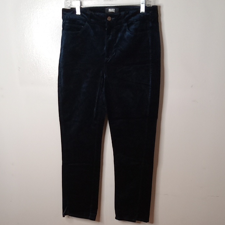 Nwt Paige Women's Size 29 Deep Navy Velvet Trousers. Versatile